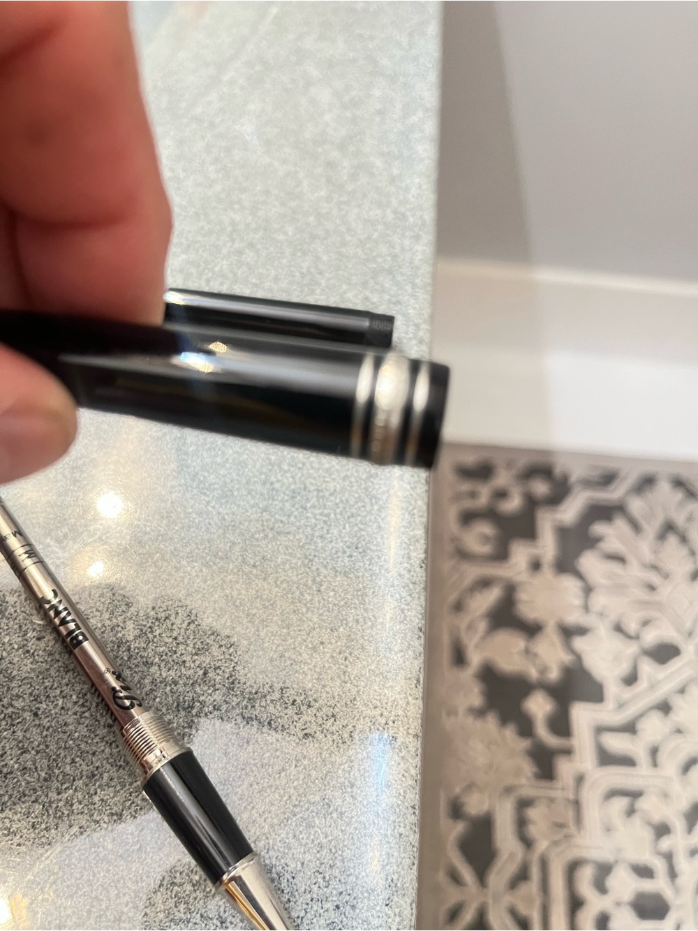 Silver Fountain Montblanc Pen. Beautiful! I posted two of them- gold one sold.
